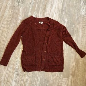 Orange knit cardigan